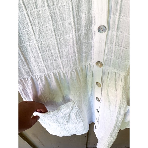 Entro White Dress With Pockets & Buttons L - Picture 4 of 6